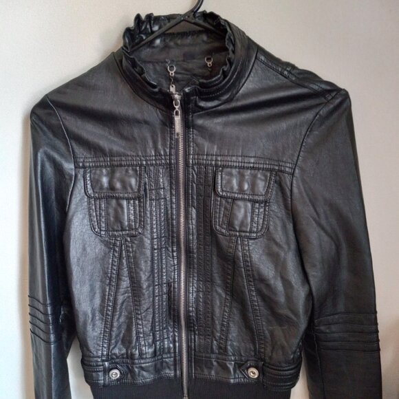 JouJou Faux Leather Jacket Size Small - Picture 1 of 5